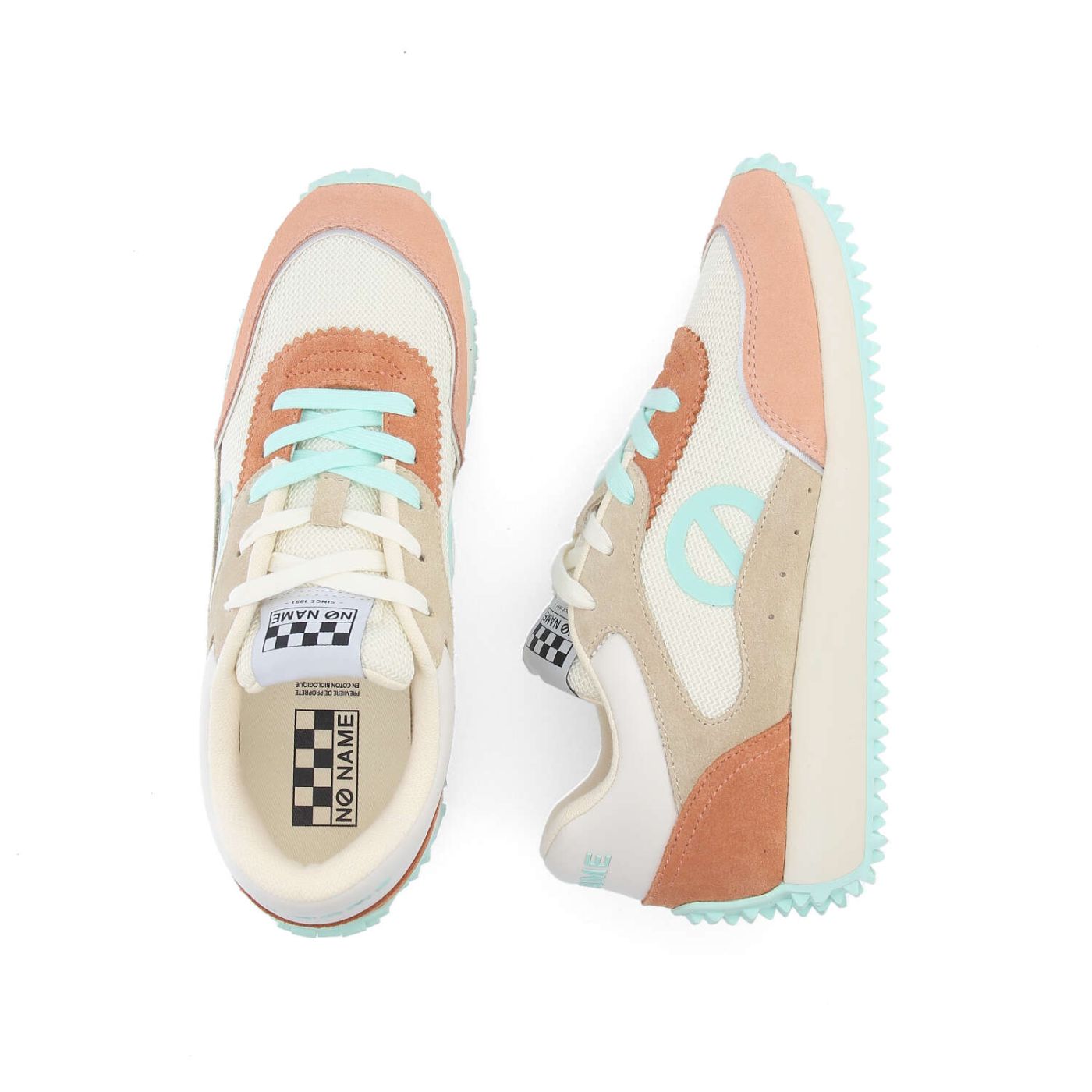 PUNKY JOGGER W - KNIT/SUEDE/SUED - BIANCO SPORCO/MELONE/TURCHESE